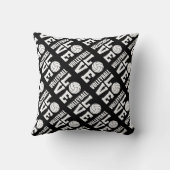 バレーボールのラブブラック クッション (裏面)