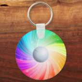 バレーボールのレインボーキーチェーン キーホルダー (正面)