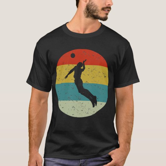 バレーボールのレトロ Tシャツ (正面)