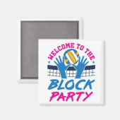 バレーボールの中間ブロッカー、ブロックパーティー マグネット (正面/裏面)