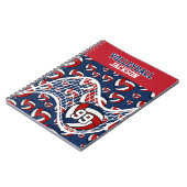 バレーボールの個人用設定 – 赤、白、およびネイビーブルー ノートブック (左側)