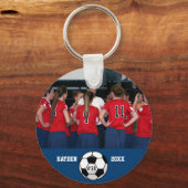 バレーボールの写真の名前、チーム、番号のカスタム キーホルダー (裏面)