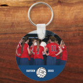 バレーボールの写真の名前、チーム、番号のカスタム キーホルダー (正面)