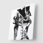 バレーボールの壁時計 スクエア壁時計 (傾斜)