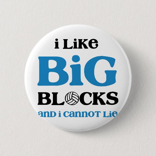 バレーボールの大きいブロック 缶バッジ (正面)