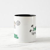 バレーボールの女の子 ツートーンマグカップ (中央)