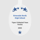 バレーボールの女性の青と白のオーナメント オーナメント (裏面)