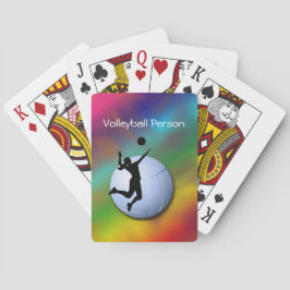 バレーボールの女性選手とボールの個人用設定 トランプ