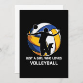 バレーボールの好きな女の子だけのバレーボール選手 招待状 (正面/裏面)