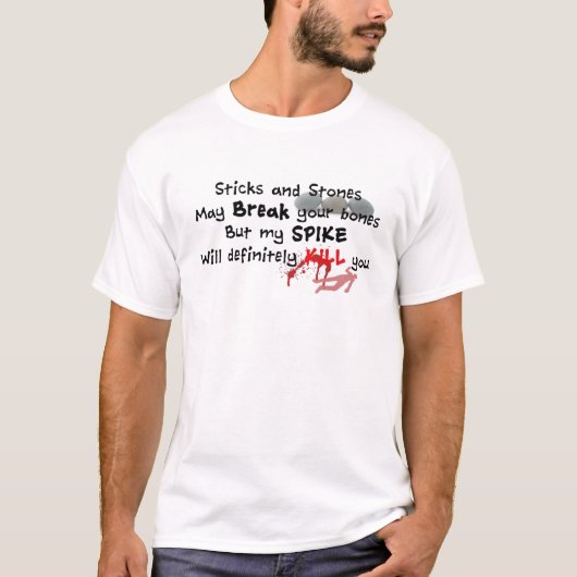 バレーボールの棒および石のTシャツ Tシャツ (正面)