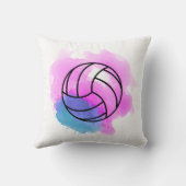 バレーボールの水彩画 クッション (裏面)