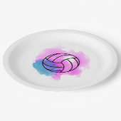 バレーボールの水彩画 ペーパープレート (アングル)