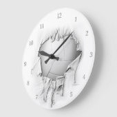 バレーボールの白い壁掛け ラージ壁時計 (傾斜)