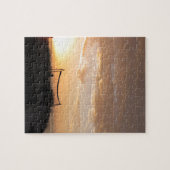 バレーボールの純日没のビーチ ジグソーパズル (横)