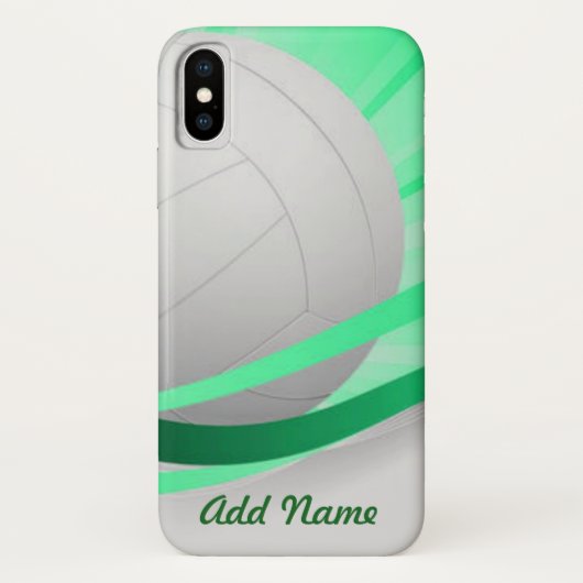 バレーボールの緑のパーソナカスタマイズライズ Case-Mate iPhoneケース (裏面)