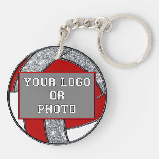 バレーボールの背面にロゴまたは写真をキーホルダー キーホルダー (裏面)