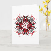 バレーボールの芸術の挨拶状 カード (黄色い花)