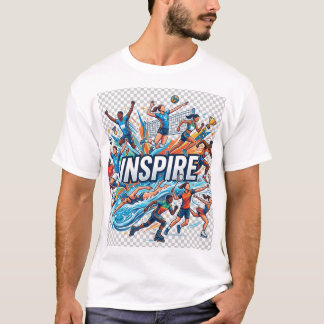 バレーボールの足 INSPIRE スポーツ モチベーション ポスター Tシャツ