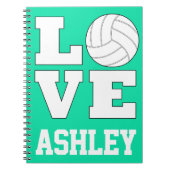 バレーボールの選手とファンに対するバレーボールの愛 ノートブック (正面)