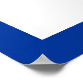 バレーボールの選手の黒、白、青のアイコンのカスタム ポスター (角)