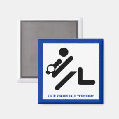 バレーボールの選手の黒、白、青のアイコンのカスタム マグネット (正面/裏面)