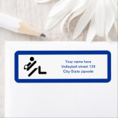 バレーボールの選手の黒、白、青のアイコンのカスタム ラベル (インサイチュ)