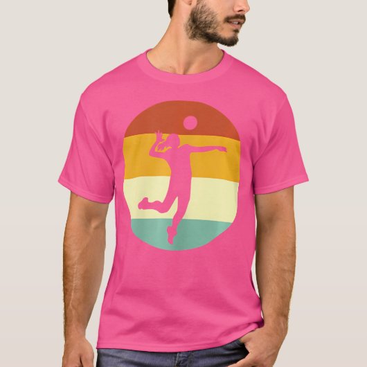 バレーボールの選手を2人 Tシャツ (正面)