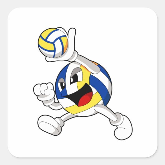 バレーボールの選手 スクエアシール (正面)