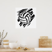 バレーボールはっきりしたグラフィック ポスター (キッチン)