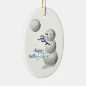 バレーボールはクリスマスのギフトのオーナメントを遊ばします セラミックオーナメント (右)