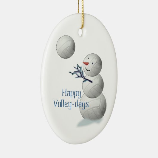 バレーボールはクリスマスのギフトのオーナメントを遊ばします セラミックオーナメント (右)