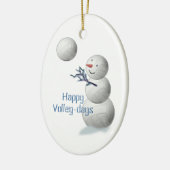 バレーボールはクリスマスのギフトのオーナメントを遊ばします セラミックオーナメント (左)