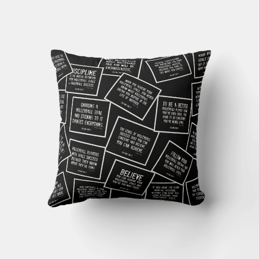バレーボールは白黒の枕を引用します クッション (裏面)