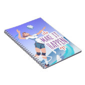 バレーボールやる気を起こさせるノートブックカバー ノートブック (右側)