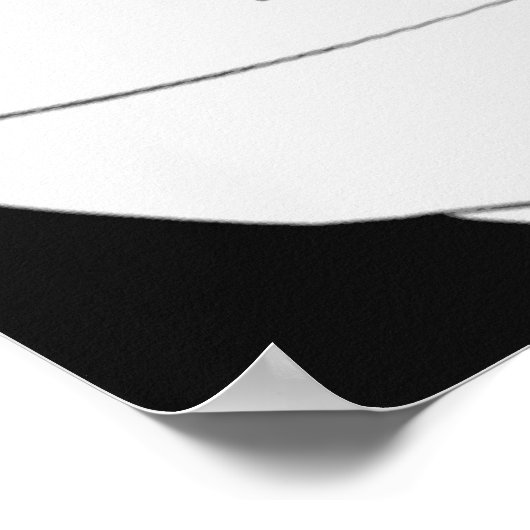 バレーボールやる気を起こさせるプリント007白黒 ポスター (角)