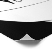 バレーボールやる気を起こさせるプリント015白黒 ポスター (角)