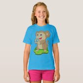 バレーボールをするサル Tシャツ (正面フル)