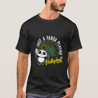 バレーボールをするパンダ Tシャツ