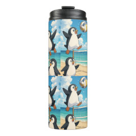 バレーボールをするペンギンのタンブラー タンブラー