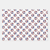 バレーボールをコーディネートするマルーンブルーチームカラー ラッピングペーパーシート (正面3)