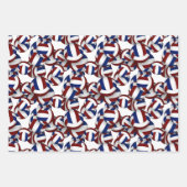 バレーボールをコーディネートするマルーンブルーチームカラー ラッピングペーパーシート (正面)