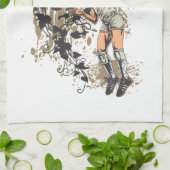 バレーボールを食べて下さい、眠らせて下さい、遊んで下さい キッチンタオル (折り畳み)