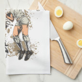 バレーボールを食べて下さい、眠らせて下さい、遊んで下さい キッチンタオル (四つ折り)