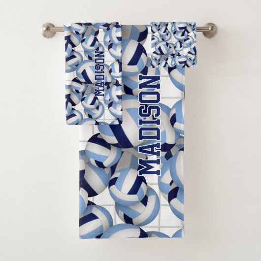 バレーボールアスリート名ネイビーライトブルー バスタオルセット (インサイチュ)