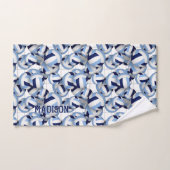 バレーボールアスリート名ネイビーライトブルー バスタオルセット (ハンドタオル)