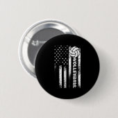 バレーボールアメリカ国旗おもしろいアメリカ愛国劇場 缶バッジ (正面&裏面)