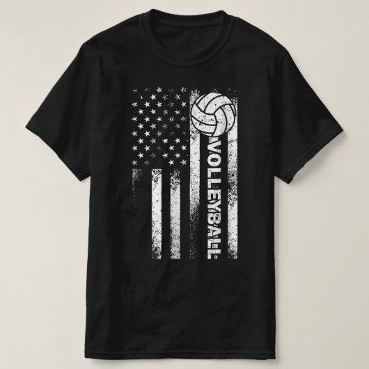 バレーボールアメリカ国旗おもしろいアメリカ愛国劇場 Tシャツ (デザイン正面)