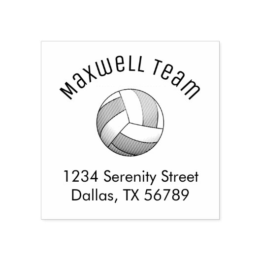 バレーボールアーチファミリーアドレス ラバースタンプ (インプリント)