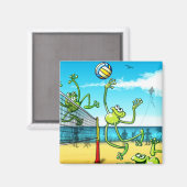 バレーボールカエル マグネット (正面/裏面)