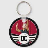 バレーボールカスタムの写真と番号または文字 キーホルダー (正面)